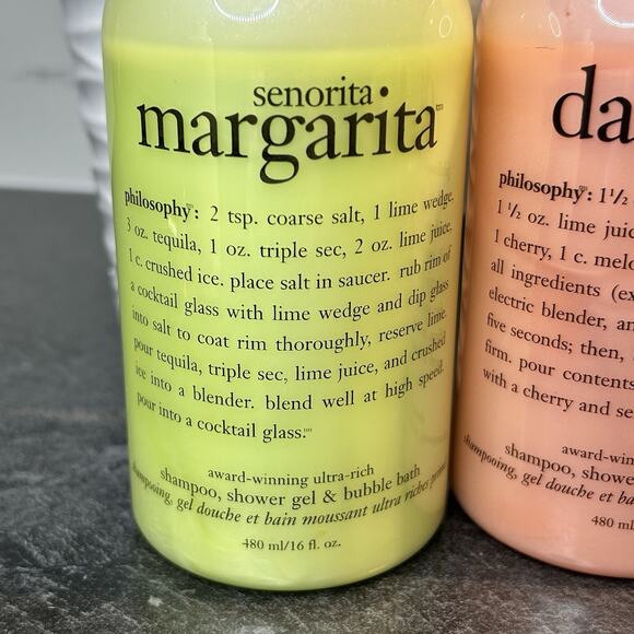 Philosophy Senorita Margarita & Melon Daiquiri Shampoo Shower Gel & Bath 16 Oz - Picture 2 of 8